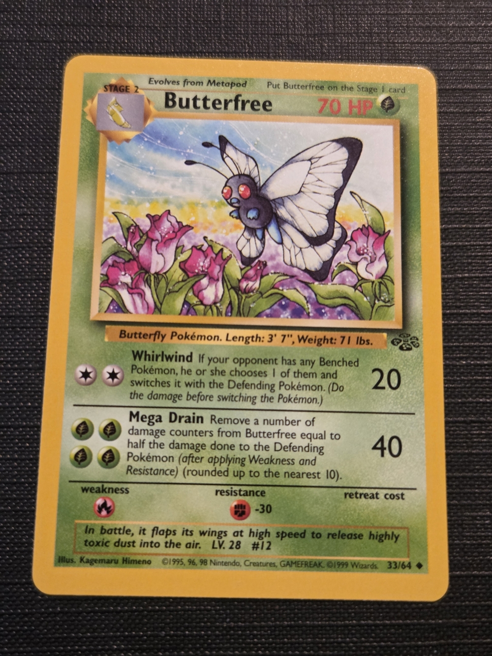 Pokemon Jungle Set 1999 BUTTERFREE Trading Card (33/64)